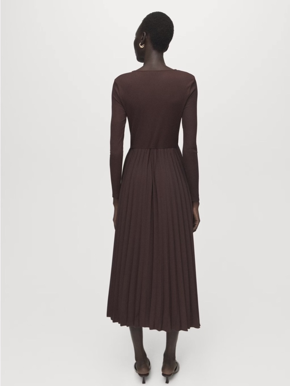 Mango (size 2) FLARED MIDI-DRESS WITH BELT - Picture 3 of 11
